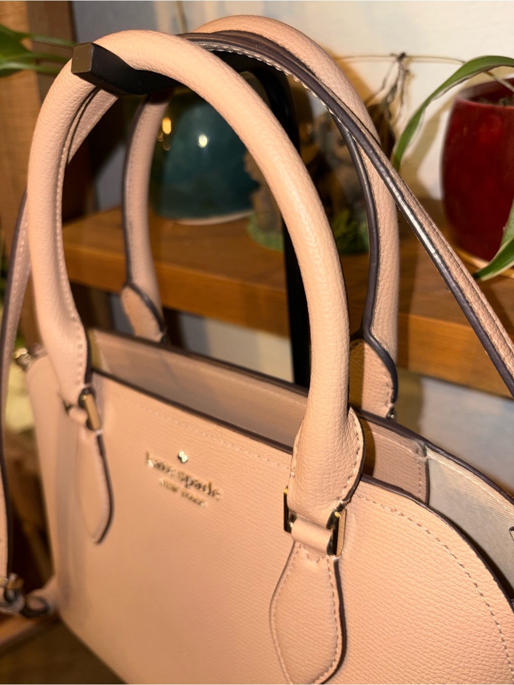 Kate Spade New York Blush Pink Pebbled Leather Satchel Crossbody EUC - Picture 3 of 11